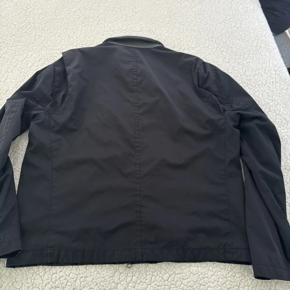 Men's Banana Republic Black Windbreaker Full Zip Jacket Size L Preppy Casual